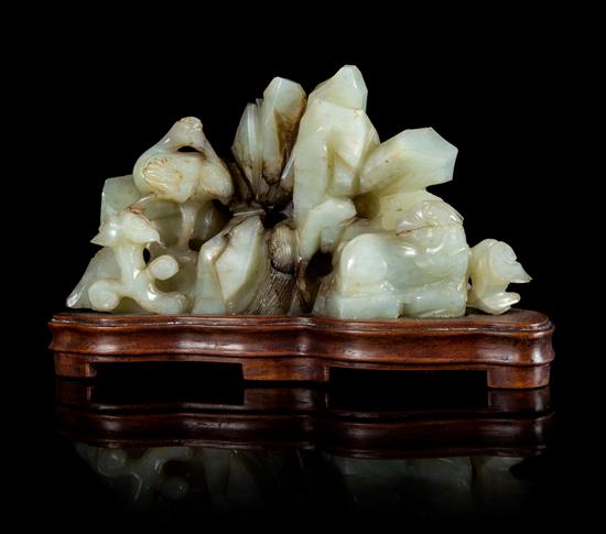 Appraisal: Sale Lot A Celadon Jade of naturalistic form carved to