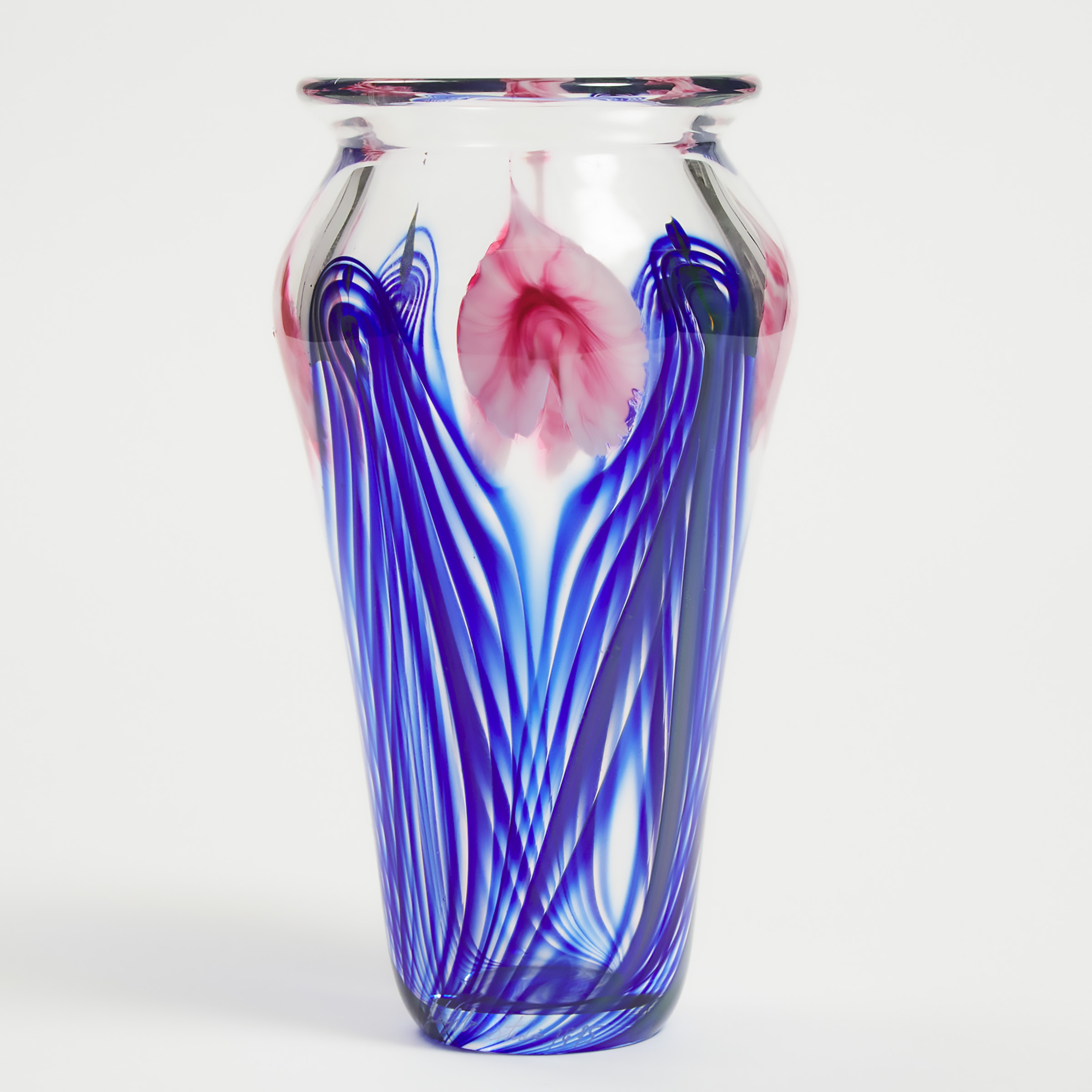 Appraisal: John Lotton American b Floral Glass Vase height in cm