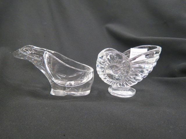 Appraisal: French Crystal Figural Spoon Rests nautilus shell and bear X