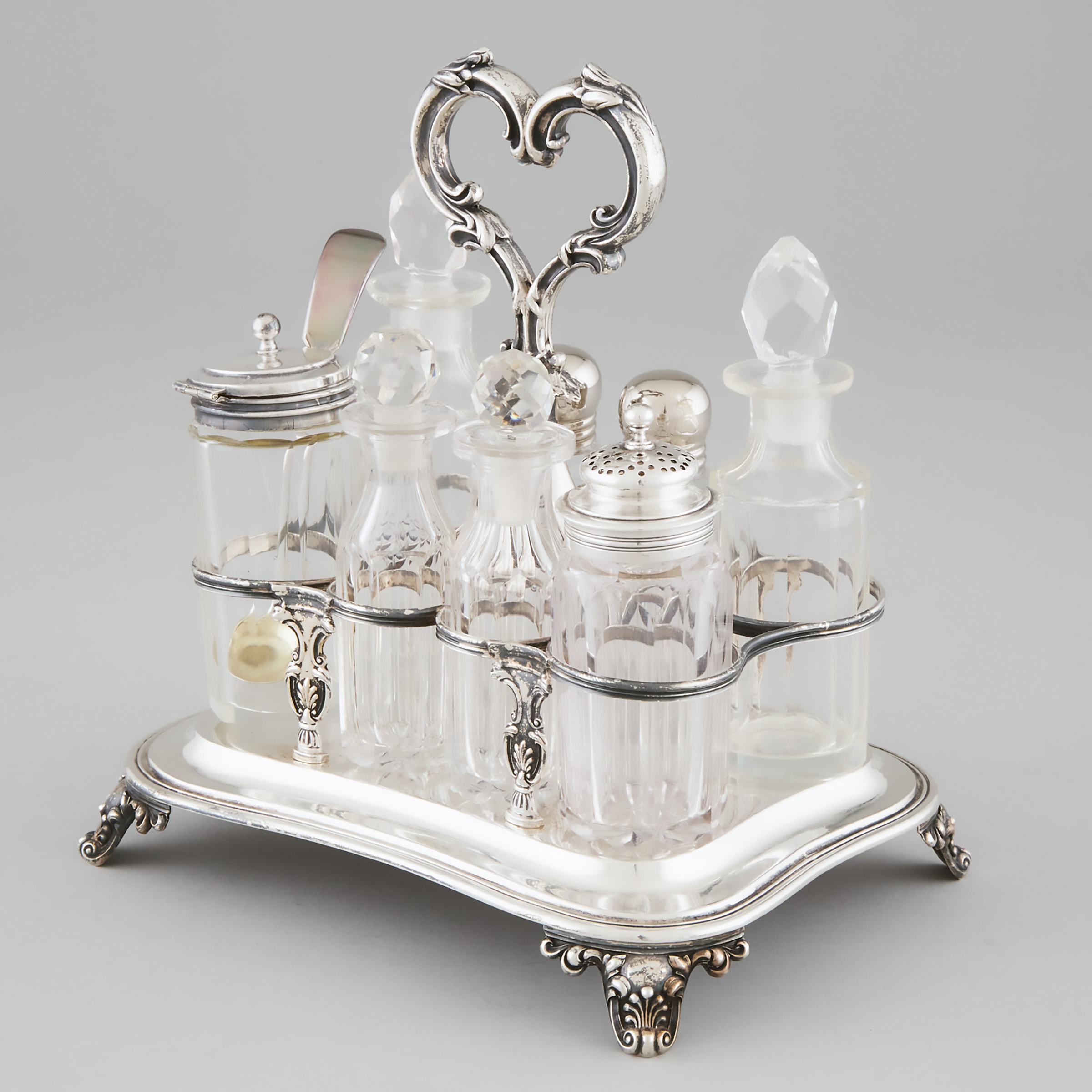 Appraisal: Early Victorian Silver Eight-Bottle Cruet Frame Charles Reily George Storer