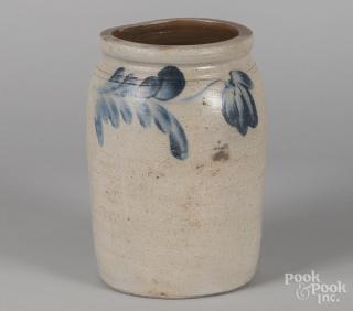 Appraisal: Pennsylvania stoneware crock th c with cobalt floral decoration ''