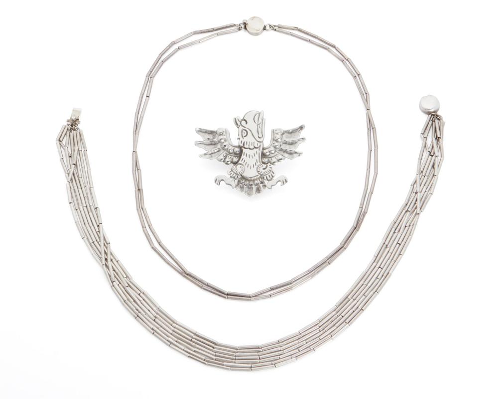 Appraisal: Three William Spratling silver jewelry items - and - First