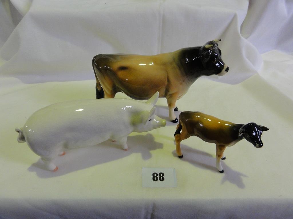 Appraisal: A collection of Beswick animals comprising a Jersey bull and