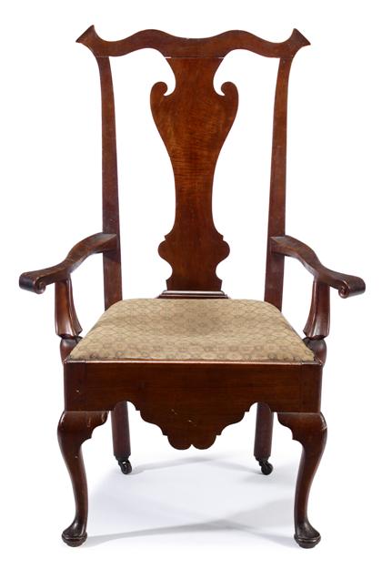 Appraisal: Chippendale walnut arm chairphiladelphia pa circa