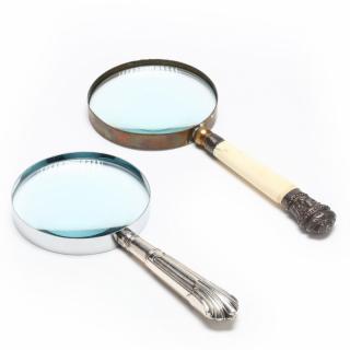 Appraisal: Two English Magnifying Glasses th century the first with sterling