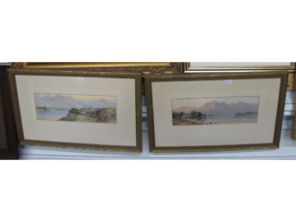 Appraisal: EDWIN ARRON PENLEY Pair of watercolour lake scenes both signed