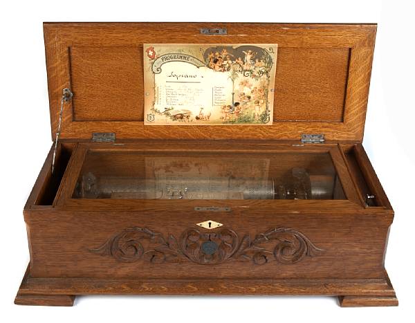 Appraisal: A Swiss music box by Jacot playing on eight airs