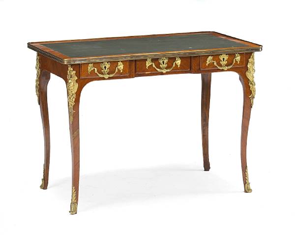 Appraisal: A Louis XV style gilt bronze mounted kingwood small bureau