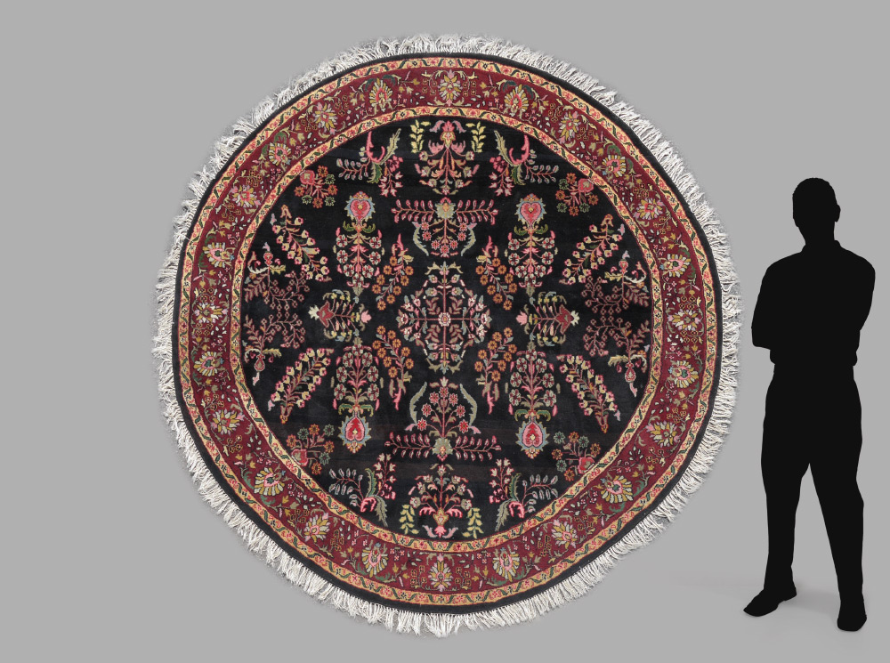 Appraisal: APPROX - YR OLD PAK-PERSIAN HAND KNOTTED WOOL ROUND RUG