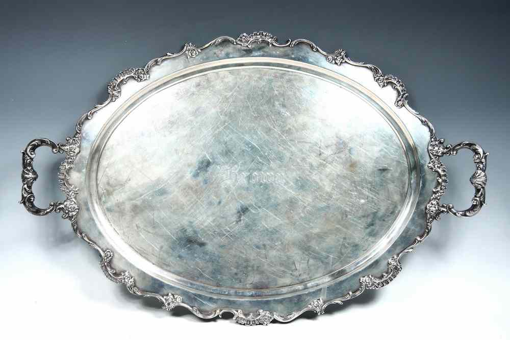 Appraisal: GORHAM STERLING SILVER SERVING TRAY - Large Sterling Service Tray