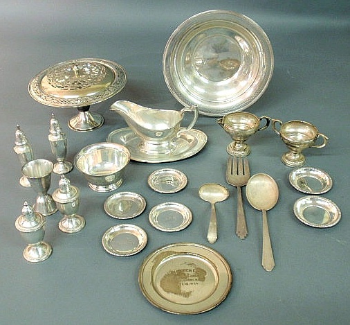 Appraisal: Group of sterling silver and silverplate tableware and an unmarked