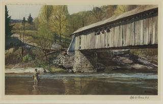 Appraisal: Ogden M Pleissner Beaverkill Bridge signed Ogden M Pleissner N