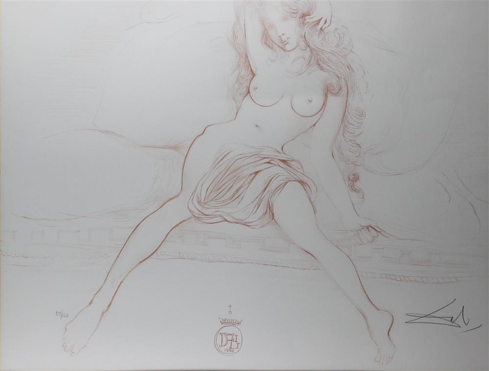 Appraisal: SALVADOR DALI SPANISH - NUE AU SOFA - YOUNG WOMAN