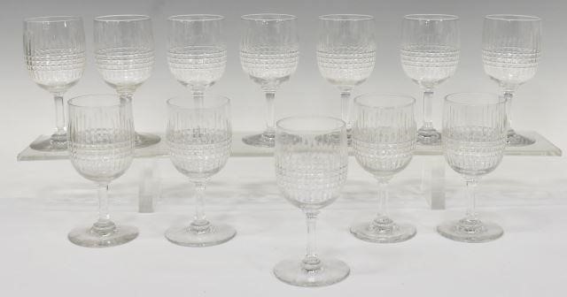 Appraisal: lot of Cut crystal sherry stems similar to Baccarat's Nancy