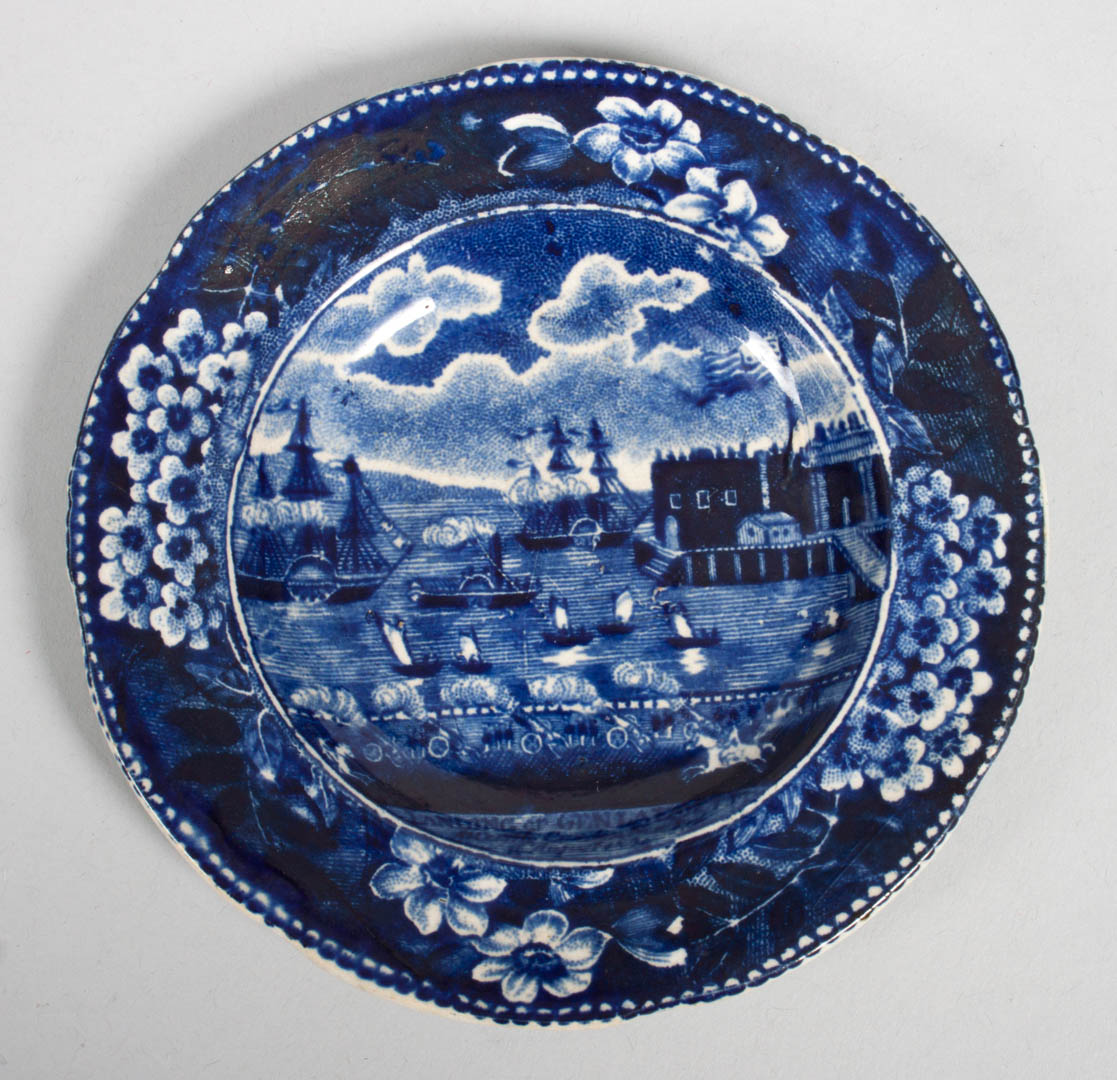 Appraisal: a Ralph Clews Blue Staffordshire cup plate First quarter th