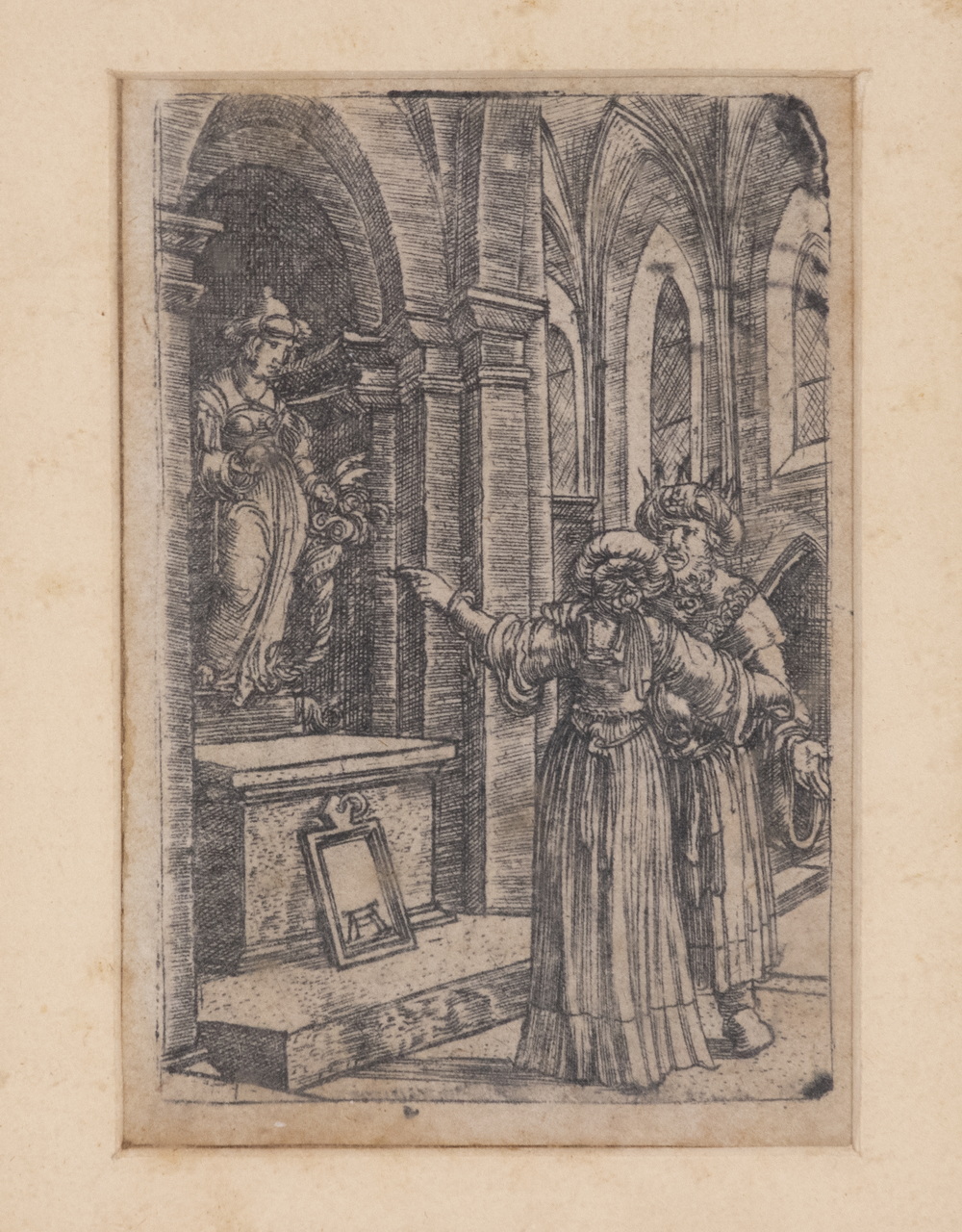 Appraisal: ALBRECHT ALTDORFER REGENSBURG GERMANY C - Solomon's Idolatry miniature engraving