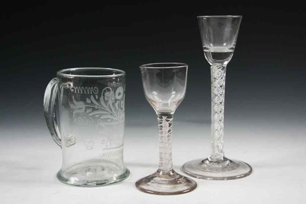 Appraisal: PCS TH C BLOWN ETCHED GLASS - Three Pieces th