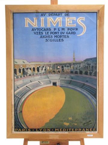 Appraisal: Antique French Travel Poster Nimes art by Leopold Lelee France