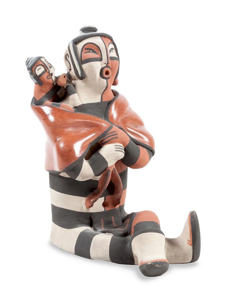 Appraisal: Matthew Fragua R Panana Jemez b Redware Kachina Storyteller Matthew