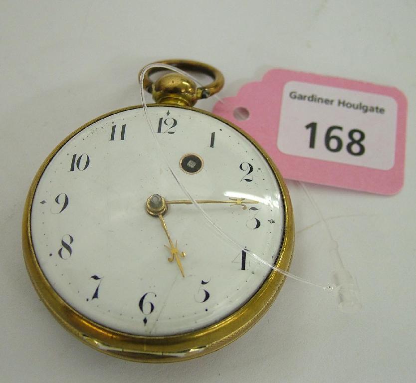 Appraisal: th century gilt cased fusee verge pocket watch the movement