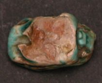 Appraisal: Egyptian Blue Glazed Steatite Scarab With Frog th Dynasty C