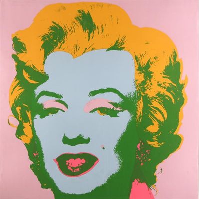 Appraisal: After Andy Warhol - Marilyn - pale blue and pink