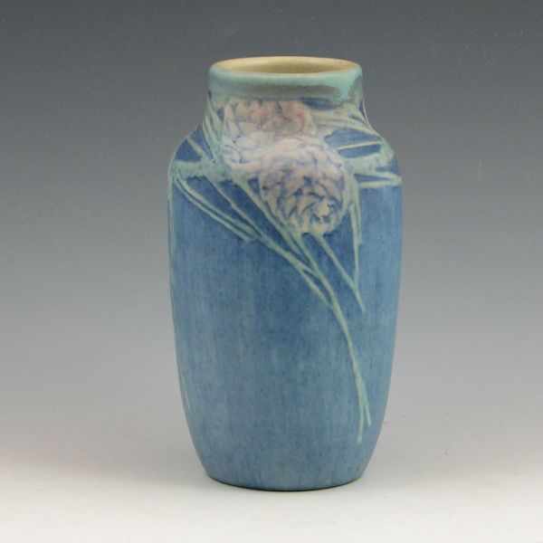 Appraisal: Newcomb College vase from with pine cones and needles carved