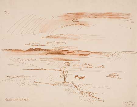 Appraisal: JOE JONES Northwest Nebraska Brush and reddish brown ink on