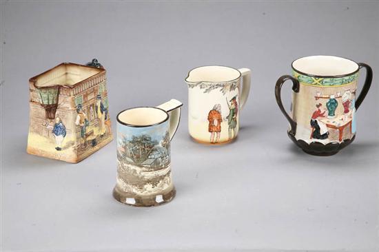 Appraisal: FOUR ROYAL DOULTON PITCHERS Pottery in the Past D in