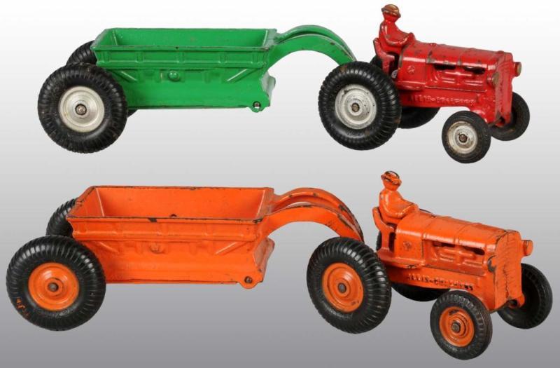 Appraisal: Lot of Cast Iron Arcade Tractors Description Includes one orange