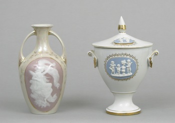 Appraisal: Two Fancy Porcelain Pieces Two fancy porcelain pieces including a