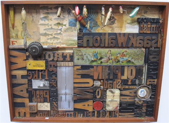 Appraisal: KAPLAN LEO AMERICAN B Over the River Mixed media assemblage