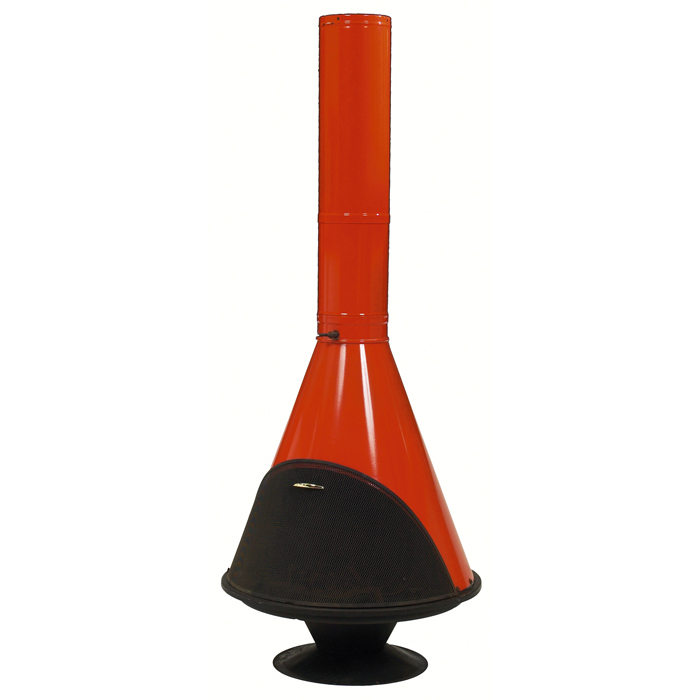 Appraisal: s fireplace free-standing form with original bright orange enameled finish