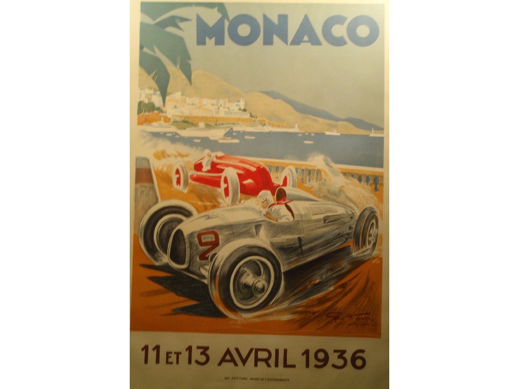 Appraisal: A Reproduction Grand Prix Poster Monaco et Avril pub by