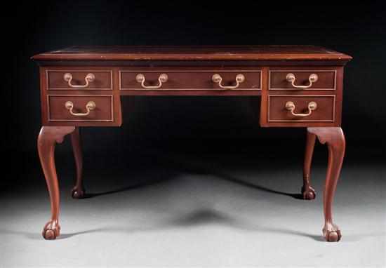 Appraisal: Biggs Chippendale style mahogany desk Richmond VA th century long