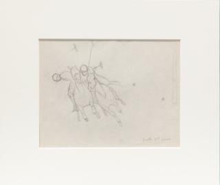 Appraisal: Paul Desmond Brown - Two Polo Pencil Drawings by in