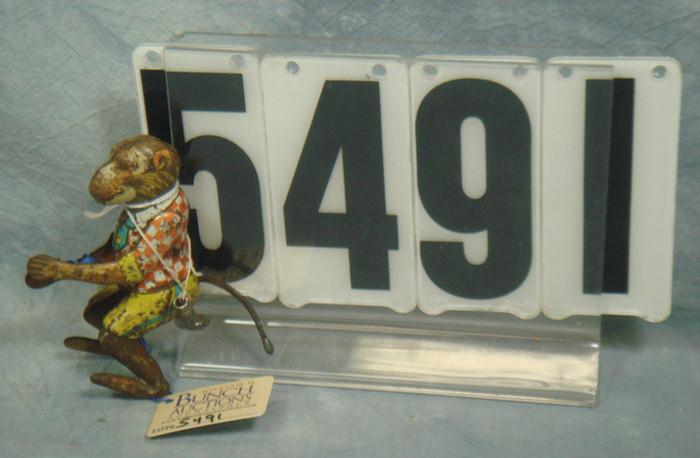 Appraisal: Wind up all tin monkey marked ck trade mark reg