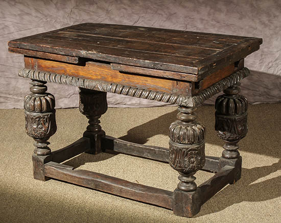 Appraisal: James I Oak Small Refectory Table Composed of th Century