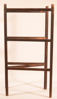 Appraisal: Primitive Softwood Three Part Drying Rack Old dark brown paint