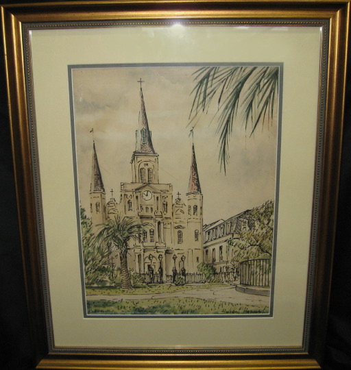 Appraisal: Herbert Hanush American New Orleans th Century St Louis Cathedral