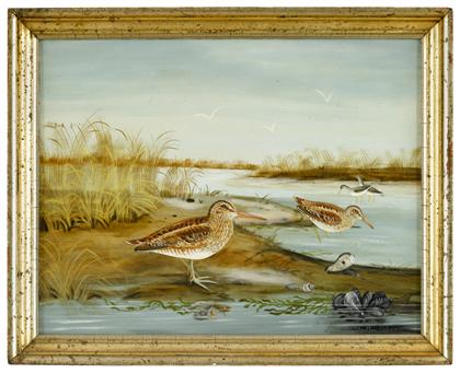 Appraisal: Martha Cahoon - sandpipers and muscles on shore