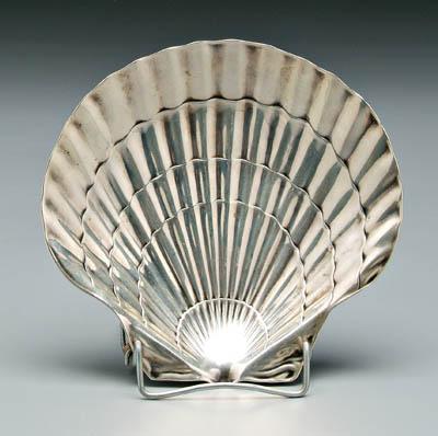 Appraisal: Tiffany sterling silver dish shell form Tiffany amp Co no