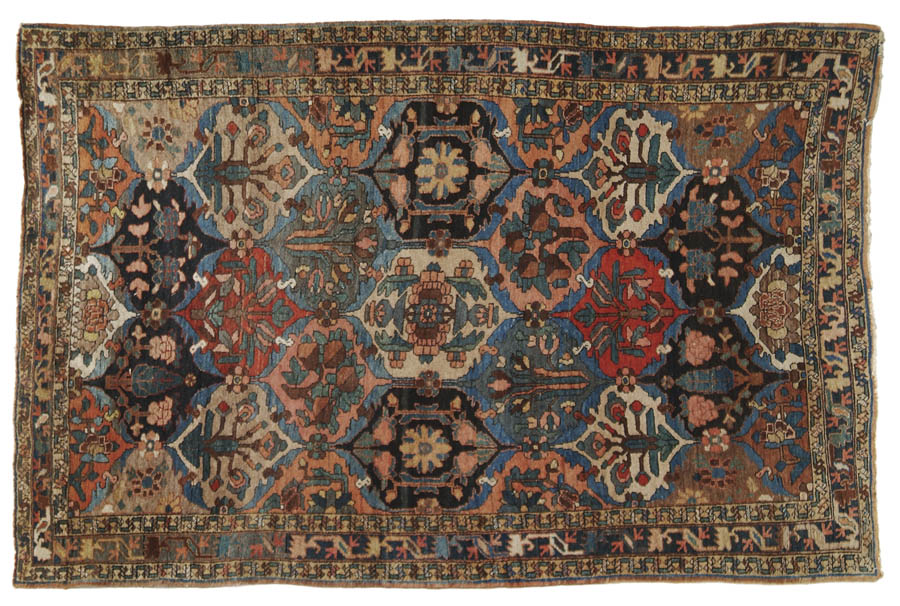 Appraisal: COLORFUL SCATTER SIZE ORIENTAL RUG Multiple border with flower medallions