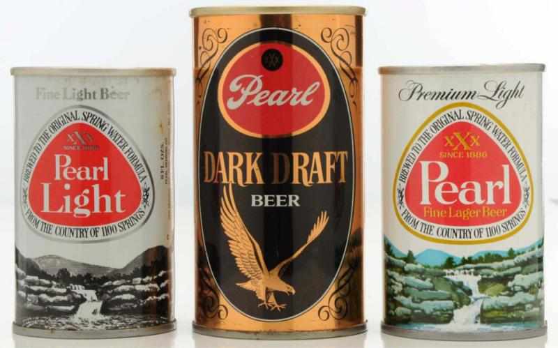 Appraisal: Pearl Tab Top Beer Cans Pearl Dark Draft a touch