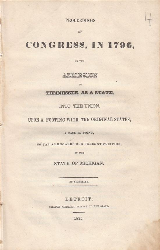 Appraisal: MICHIGAN Proceedings of Congress in So Far as Regards our