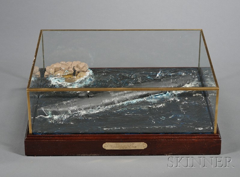 Appraisal: Cased Model of the C S S Confederate Submarine HUNLEY