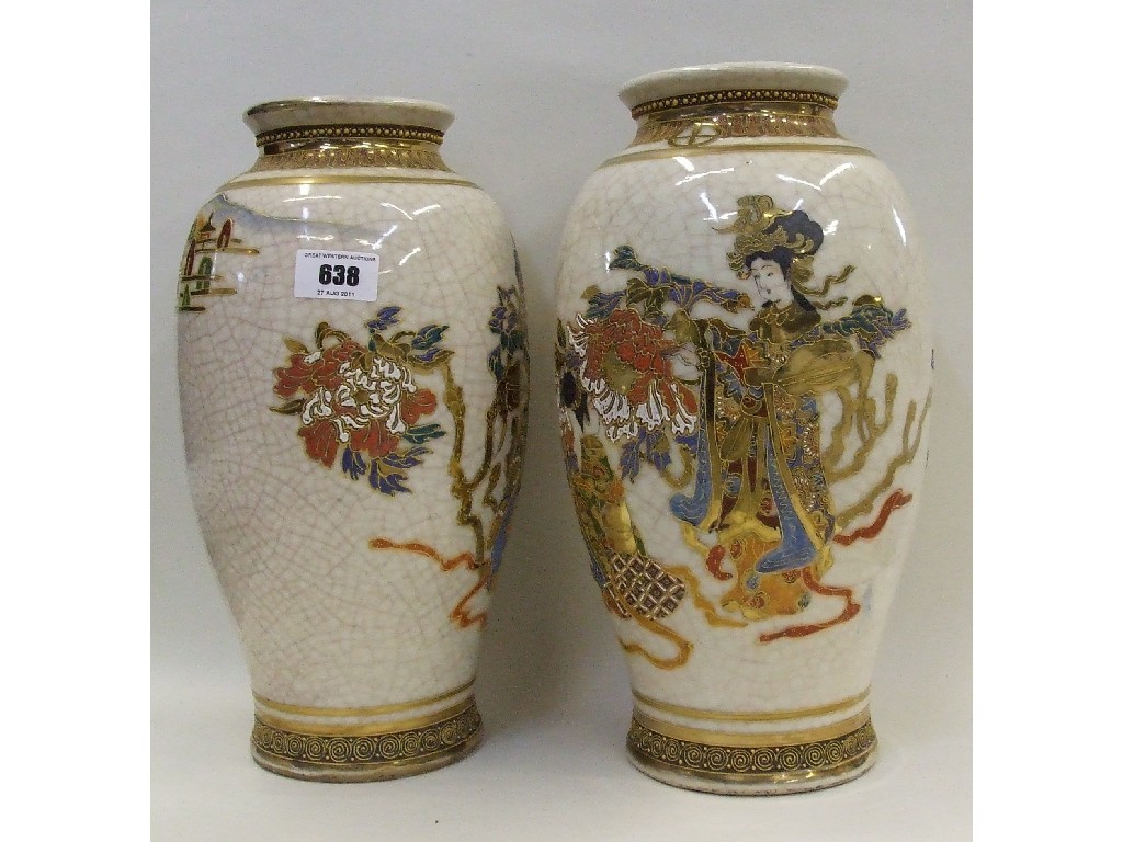 Appraisal: Pair of Japanese vases depicting figures