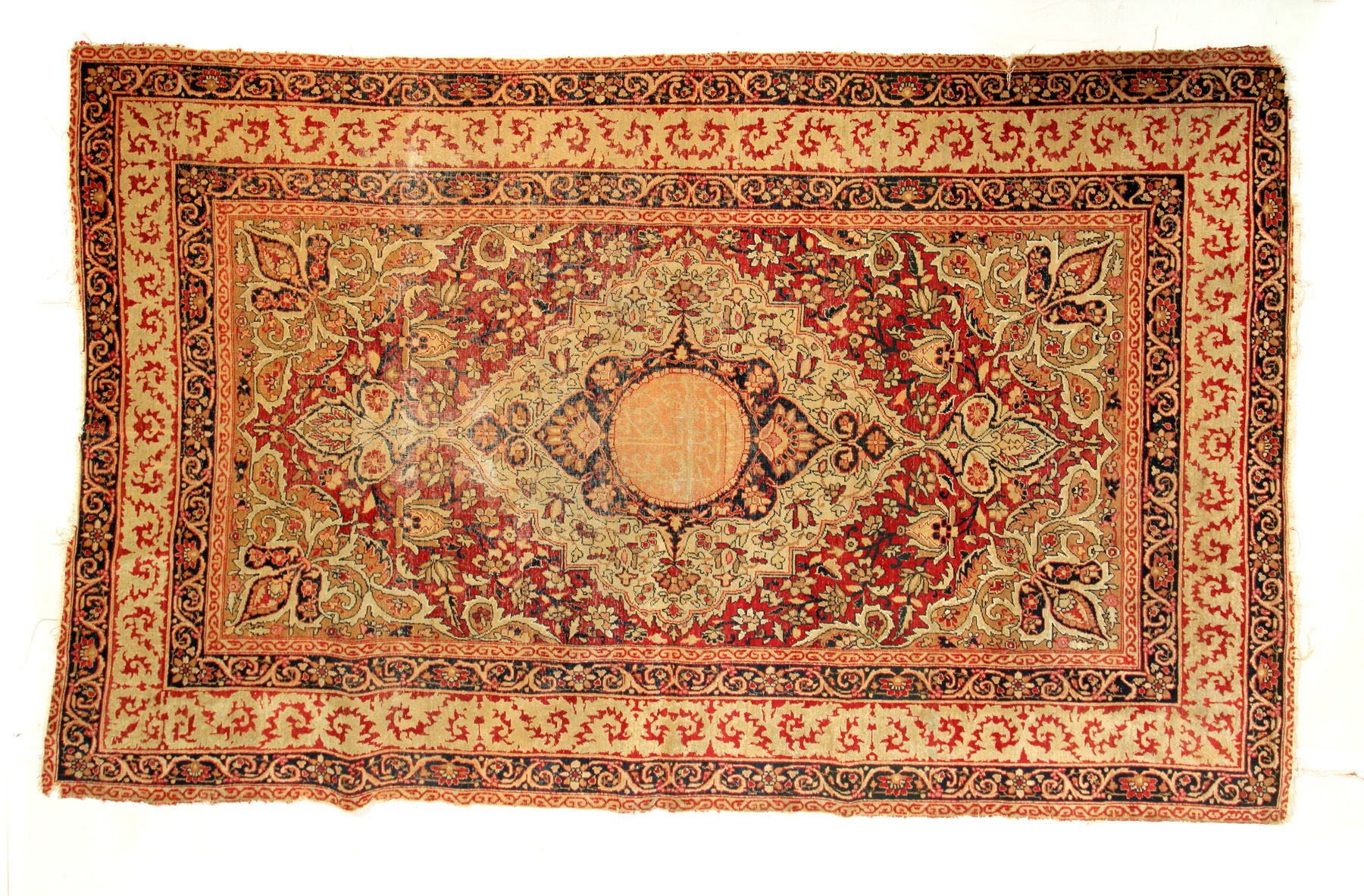 Appraisal: ORIENTAL RUG Ca Antique Kirman with burgundy ground ' x