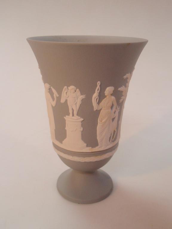 Appraisal: A Wedgwood Jasperware bell shaped vase matt grey ground sprigged