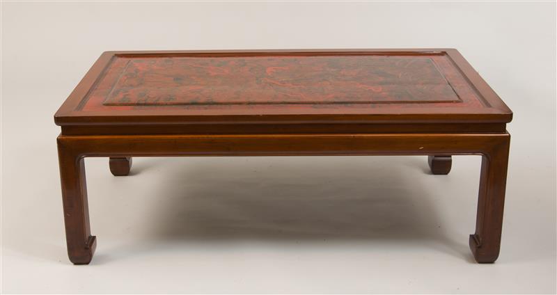 Appraisal: Chinese Red Lacquer Low Table x x in Provenance The